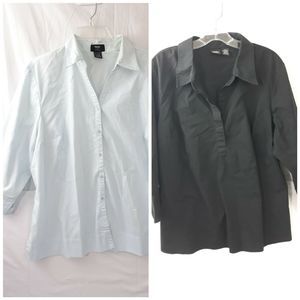 Mossimo Womans Blouses 20w (Lot2) Blue Black